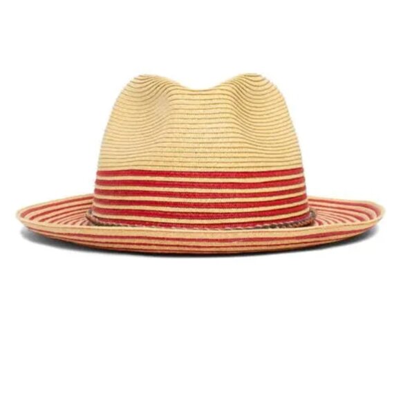 Goorin Bros Sweetie Souse Straw Fedora in Natural and Red Size Large - Picture 1 of 5